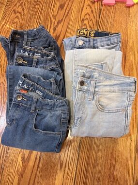 5 Pairs Denim Jeans size 7&8- Light Blue & Dark Blue